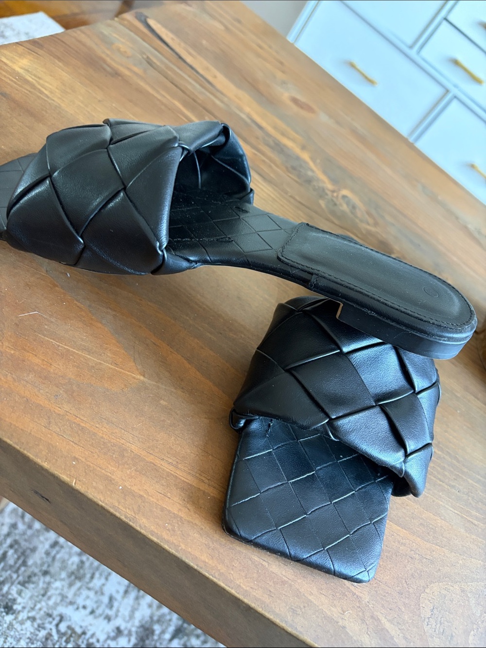 Woven Slide Mules in Black — Women’s Slip-On Clogs